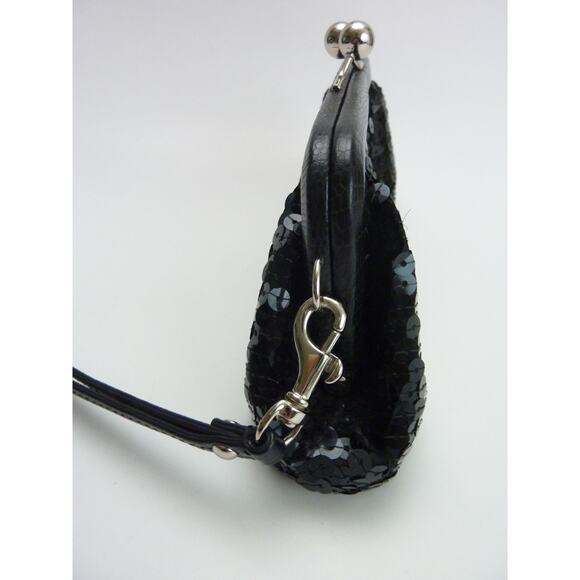 Sequin Clutch Bag Black Clasp Opening - Picture 4 of 4